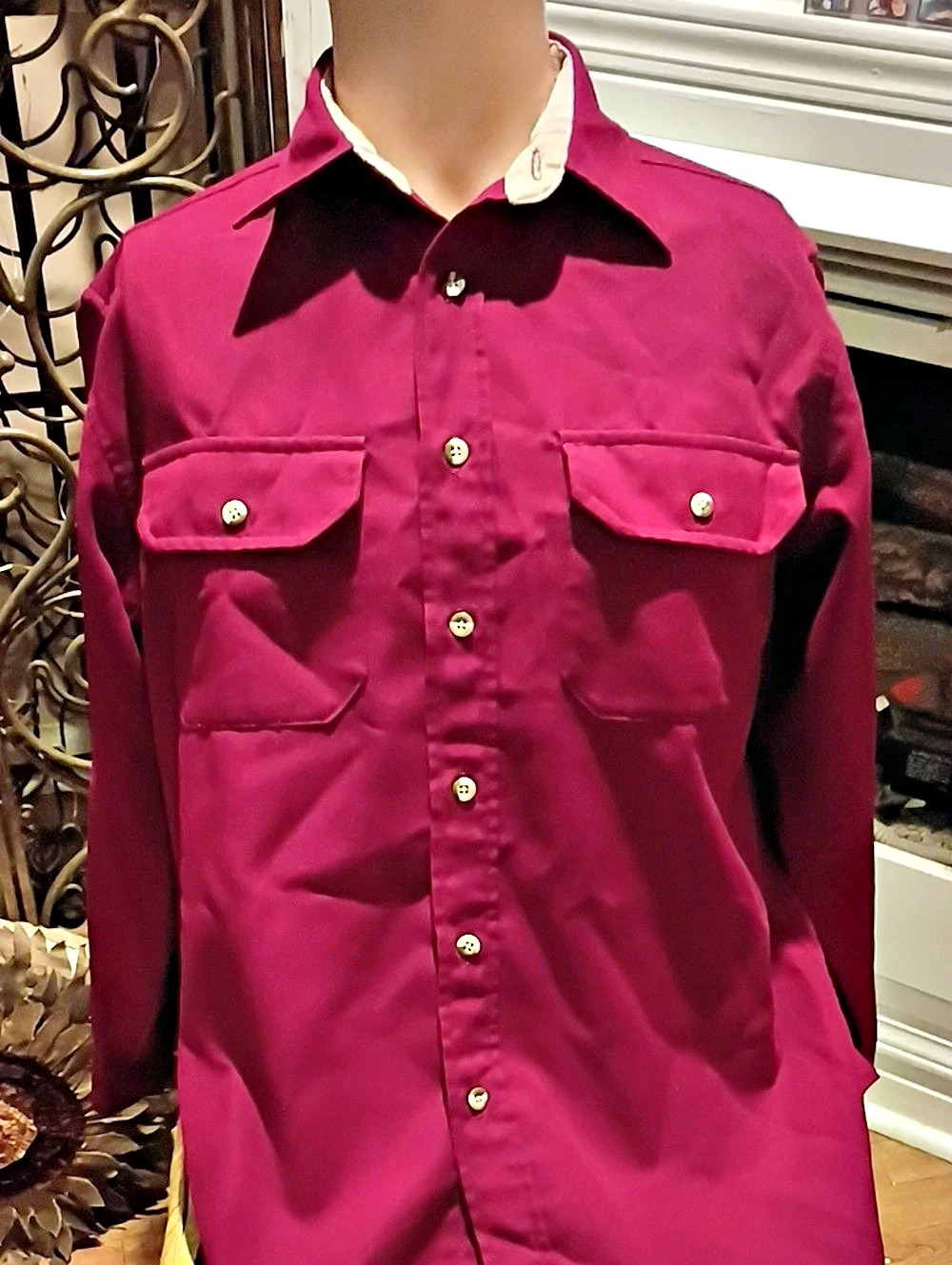 Cabela's Men's Button Down Shirt Pink Size Medium